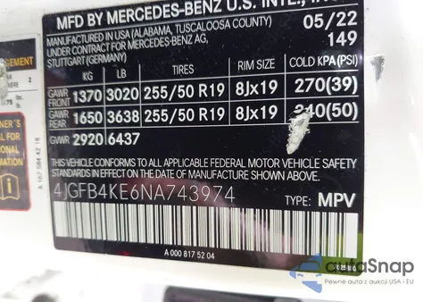 2022 Mercedes-Benz Gle 350 4Matic from USA, damaged, VIN 4JGFB4KE6NA743974